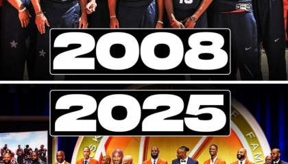 五星体育-仅差队魂科比！詹韦瓜炮领衔美国男篮梦八11人现身名人堂颁奖礼